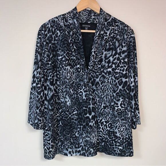 Leopard Shirt Women’s XXL 20 Animal Cheetah Print Top Blouse Flowy Loose Fit - Picture 2 of 9